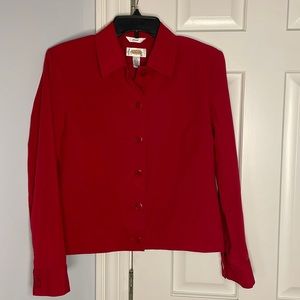 Talbots Red Rayon Stretch Blazer Jacket Size 6